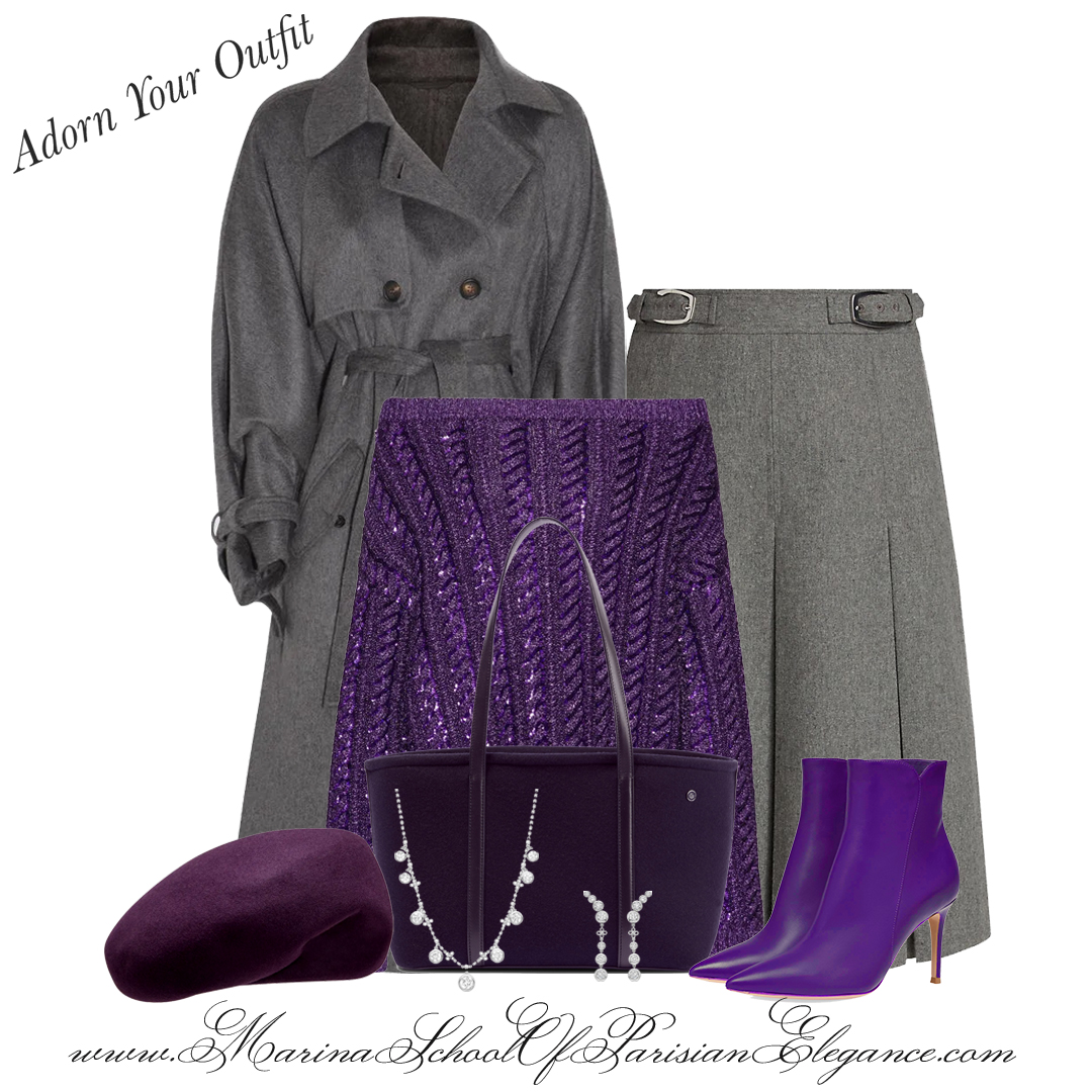 From the rich culinary traditions to the appreciation of art, fashion, and nature, the French have perfected the art of living life to the fullest.
Culotte skirt outfit with eggplant sweater, and booties