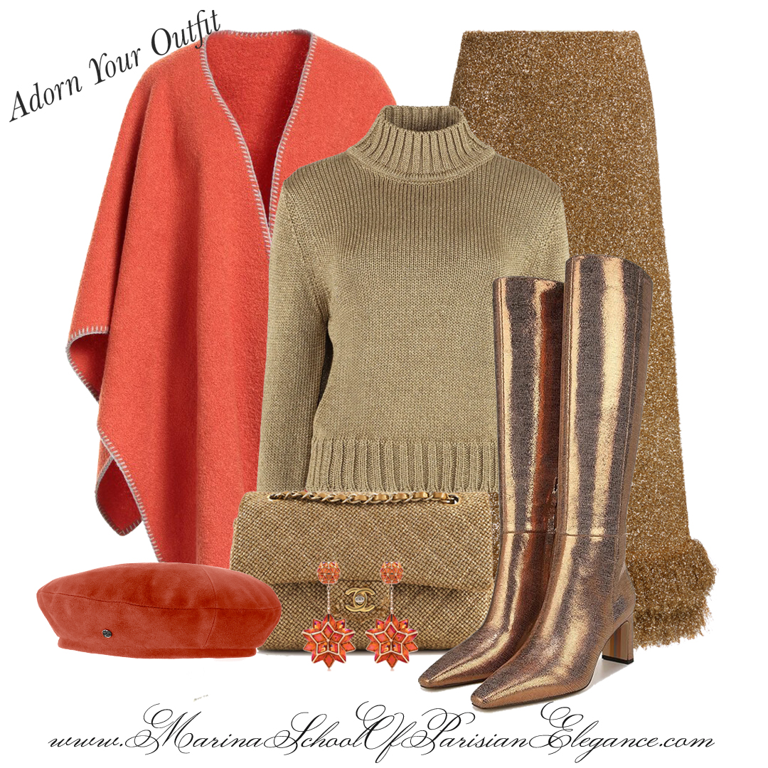 
Confidence and Self-Esteem: Embracing Natural Beauty
Peach colored poncho with skirt and sweater.