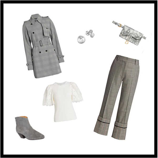 How to Put Together Outfits You Already Have - Grey pants with Trench