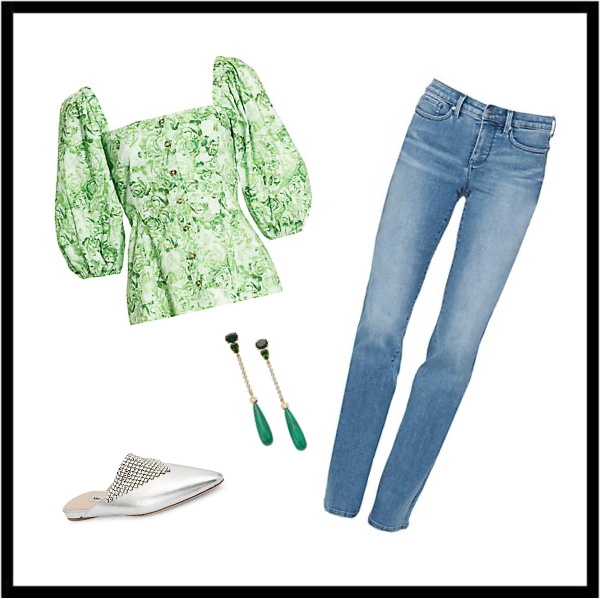 How to Put Together Outfits You Already Have - Jeans with Green Blouse