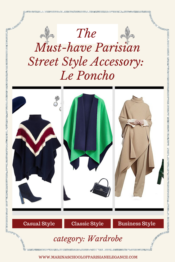 The Must-have Parisian Street Style Accessory: Le Poncho - Pinterest Pin